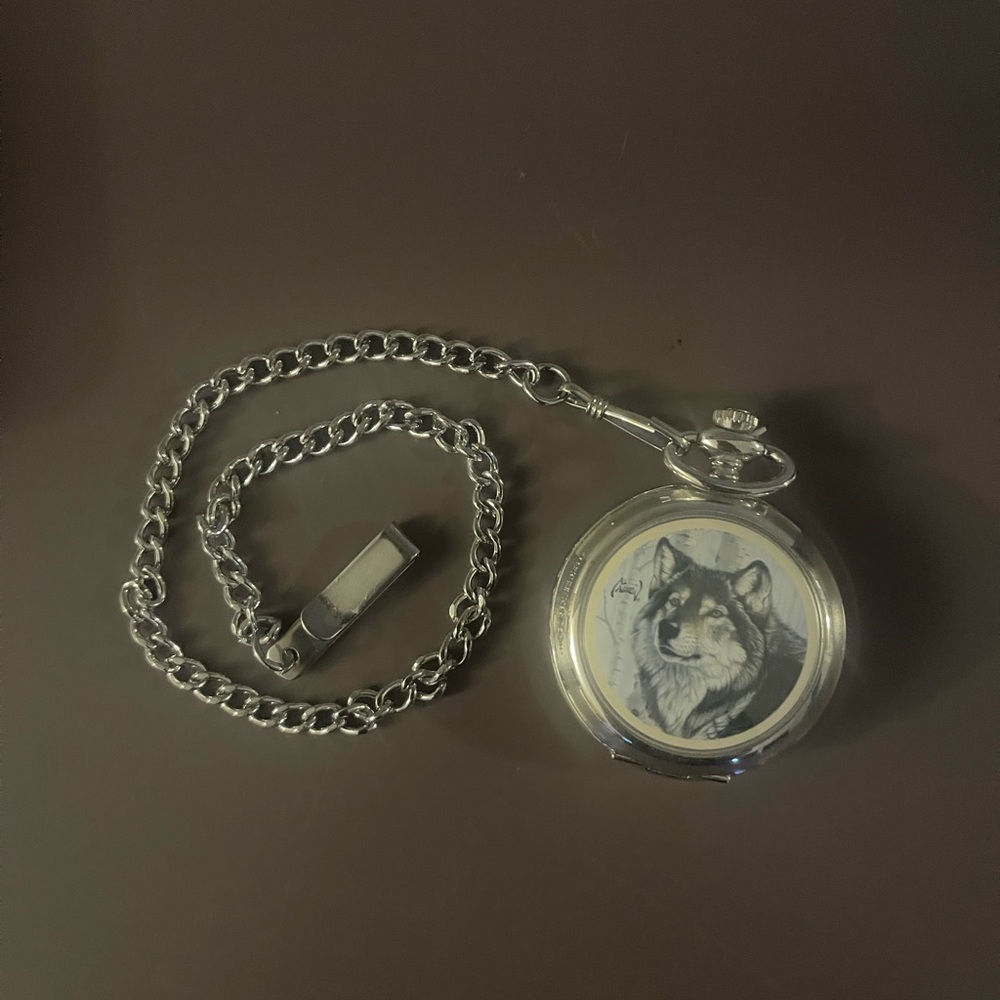 Al Agnew Majestic Encounters ✨ Wolf Pocket Watch 🐺 - Vintage Collectible BNIB